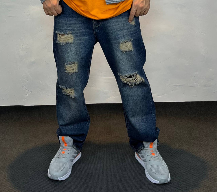 شلوار نیم بگ زارا آبی تیره